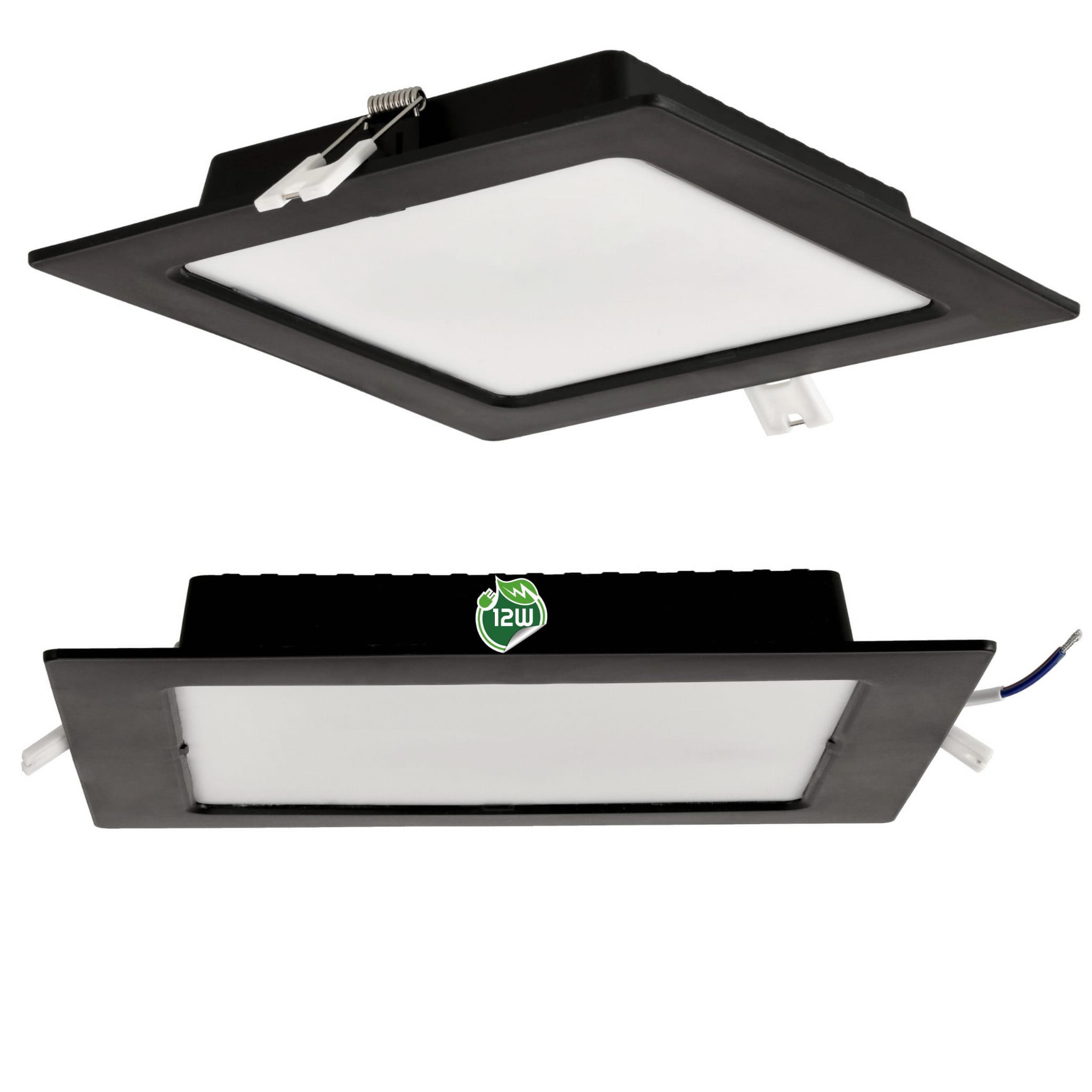 Berge Čtvercový LED panel zapuštěný - černý - 12W - PC - neutrální bílá BPC010