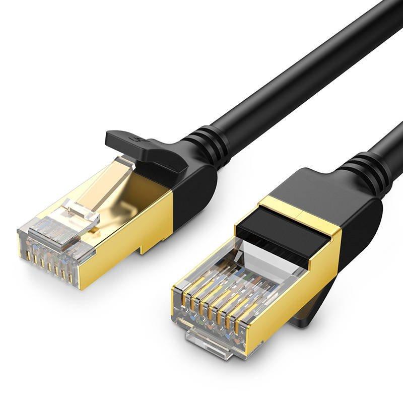 UGREEN NW107 Kruhový síťový kabel Ethernet RJ45, Cat.7, STP, 10 m (černý)