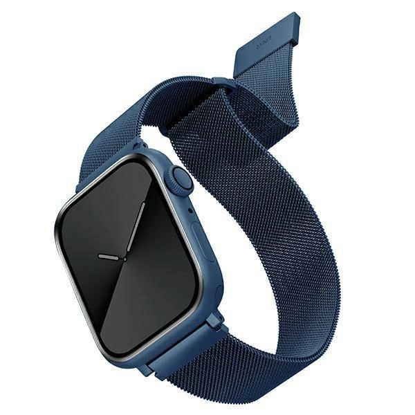 Řemínek Uniq Dante z nerezové oceli pro Apple Watch 1/2/3/4/5/6/7/8/SE/SE2 38/40/41 mm - modrý
