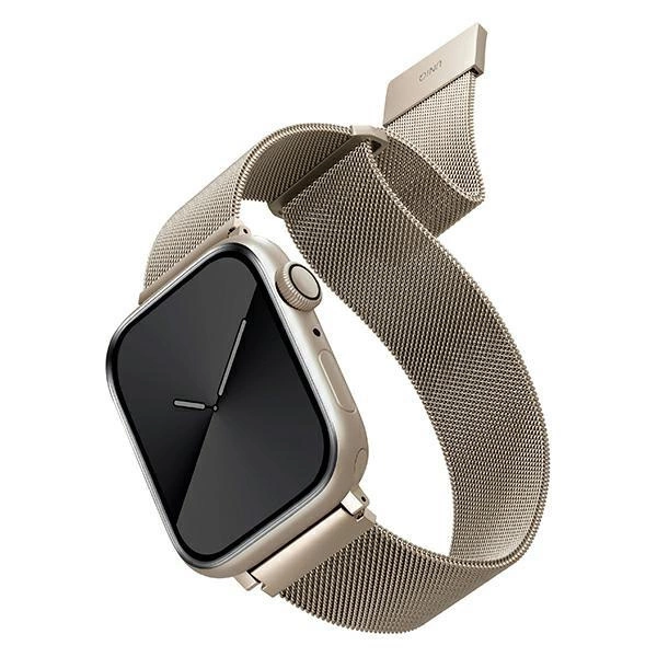 Řemínek Uniq Dante z nerezové oceli pro Apple Watch 1/2/3/4/5/6/7/8/SE/SE2 38/40/41 mm - béžový
