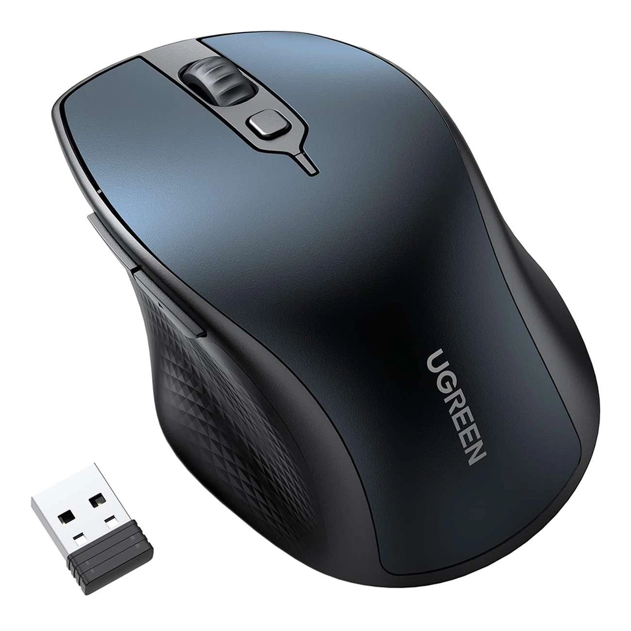 Ugreen MU101 ergonomická bezdrátová myš Bluetooth 2,4 GHz - modrá