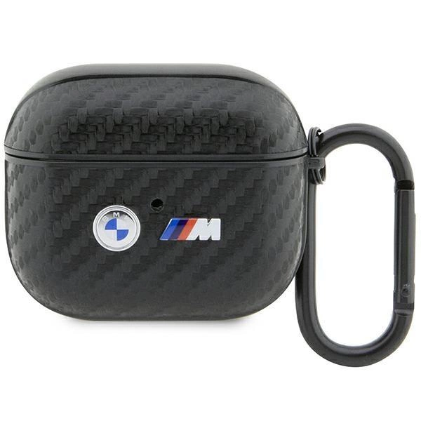Dvojité kovové pouzdro s logem BMW Carbon pro AirPods 3. generace - černé