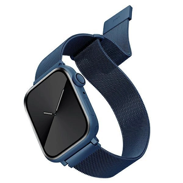 Řemínek Uniq Dante z nerezové oceli pro Apple Watch 1/2/3/4/5/6/7/8/SE/SE2 42/44/45 mm - modrý