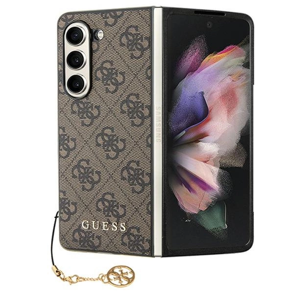 Pouzdro Guess 4G Charms Collection pro Samsung Galaxy Z Fold 5 - hnědé