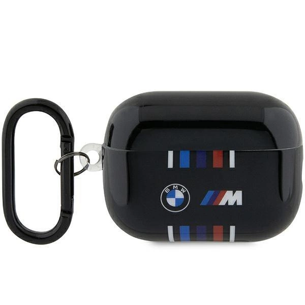 Pouzdro BMW s více barevnými liniemi pro AirPods Pro 2. generace - černé