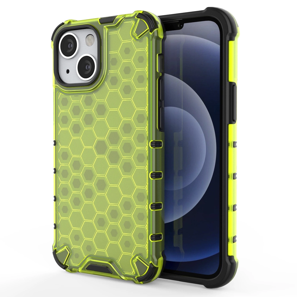 Hurtel Pancéřové pouzdro Honeycomb s gelovým rámečkem iPhone 13 mini zelené