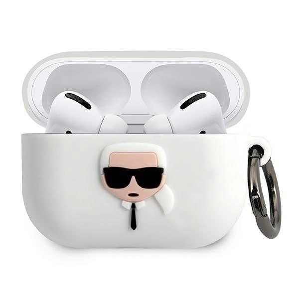 Karl Lagerfeld Silikonové pouzdro Ikonik pro AirPods Pro - bílé
