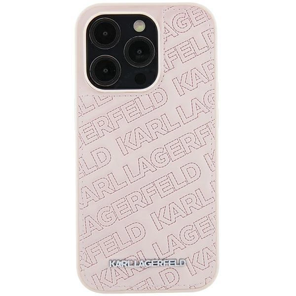 Pouzdro Karl Lagerfeld Quilted K Pattern pro iPhone 15 - růžové