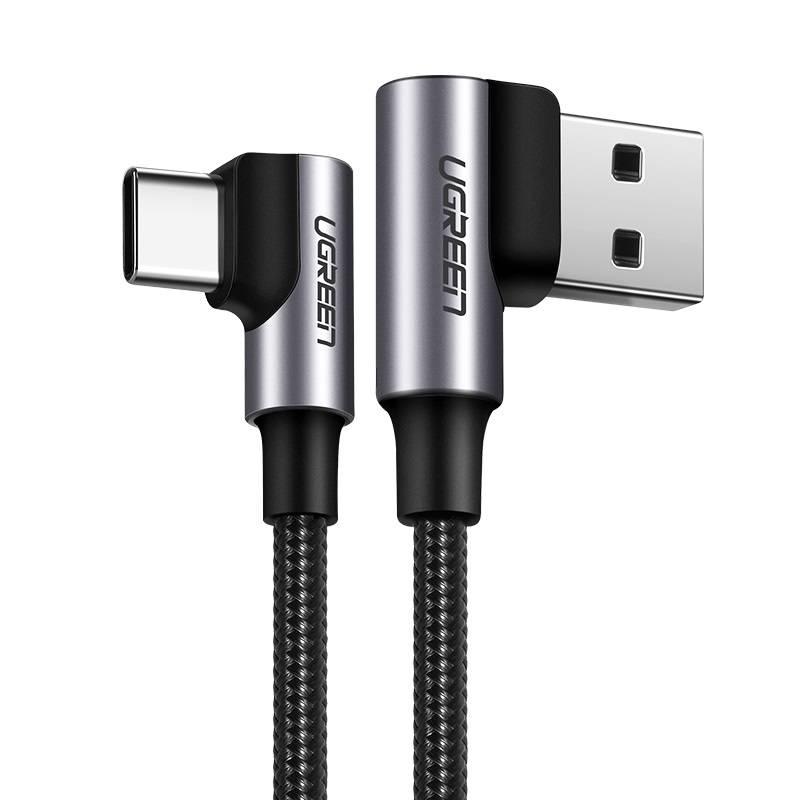 Kabel USB na USB-C, úhlový UGREEN US176, 3A, 0,5 m (černý)