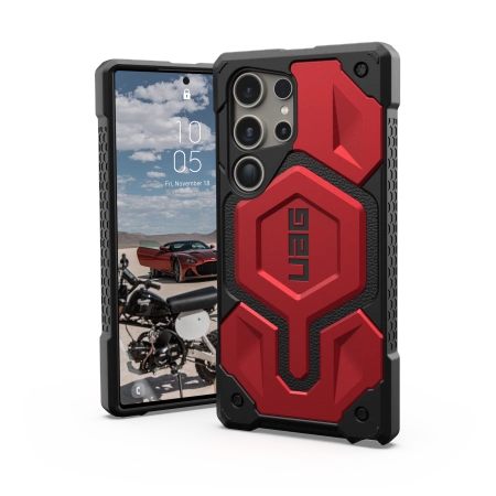 Pouzdro UAG Monarch Pro pro Samsung Galaxy S24 Ultra 5G s magnetickým modulem - černé/červené