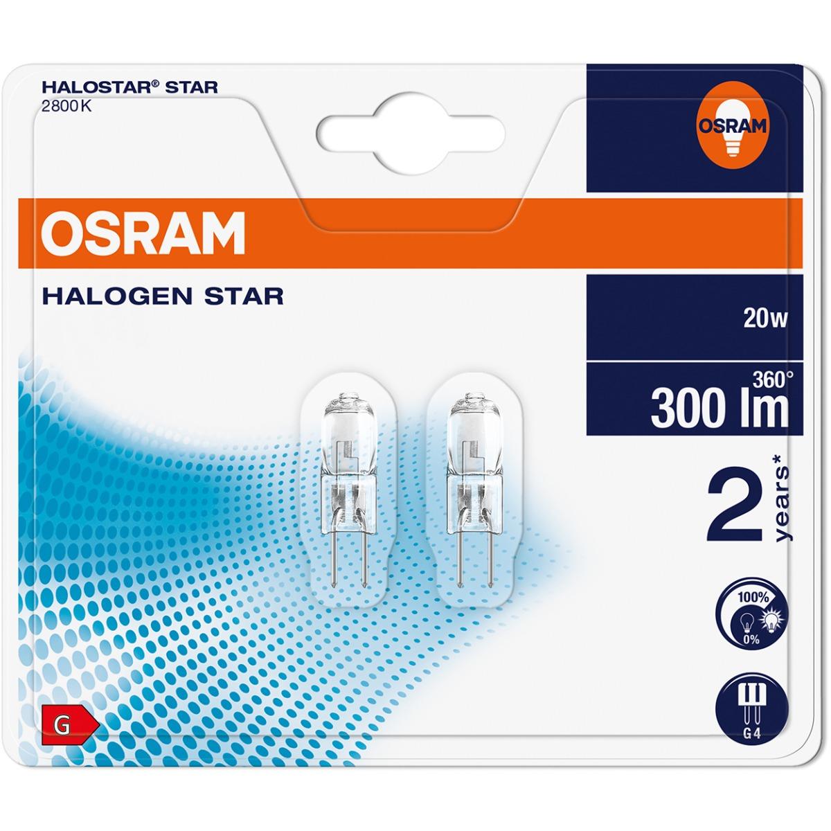 LED žárovka halogenová G4 20W 300lm 2800K 12V OSRAM HALOSTAR balení 2 ZOSRKAP0010