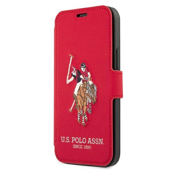 Pouzdro U.S. Polo Assn. Embroidery Collection pro iPhone 12 / iPhone 12 Pro - červené