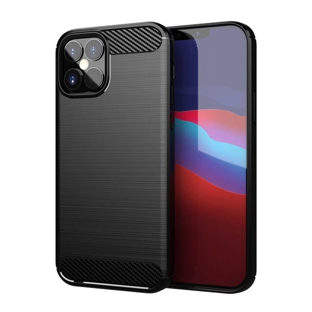 Hurtel Ohebné pouzdro Carbon Case pro iPhone 12 Pro Max černé