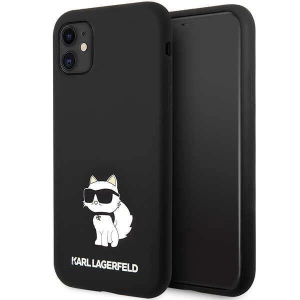 Karl Lagerfeld Silikonové pouzdro Choupette pro iPhone 11 / Xr - černé