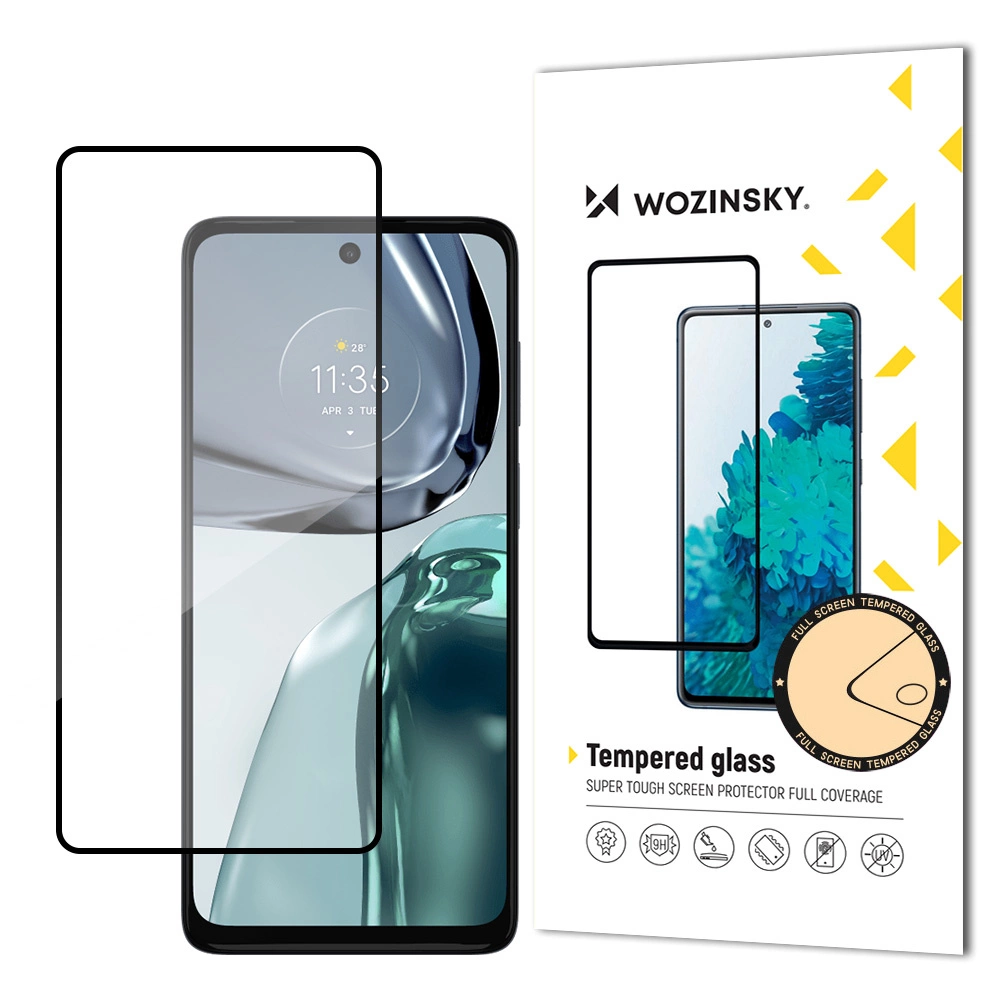 Wozinsky super silné Full Glue tvrzené sklo přes celou obrazovku s rámečkem Case Friendly Motorola Moto G62 černé