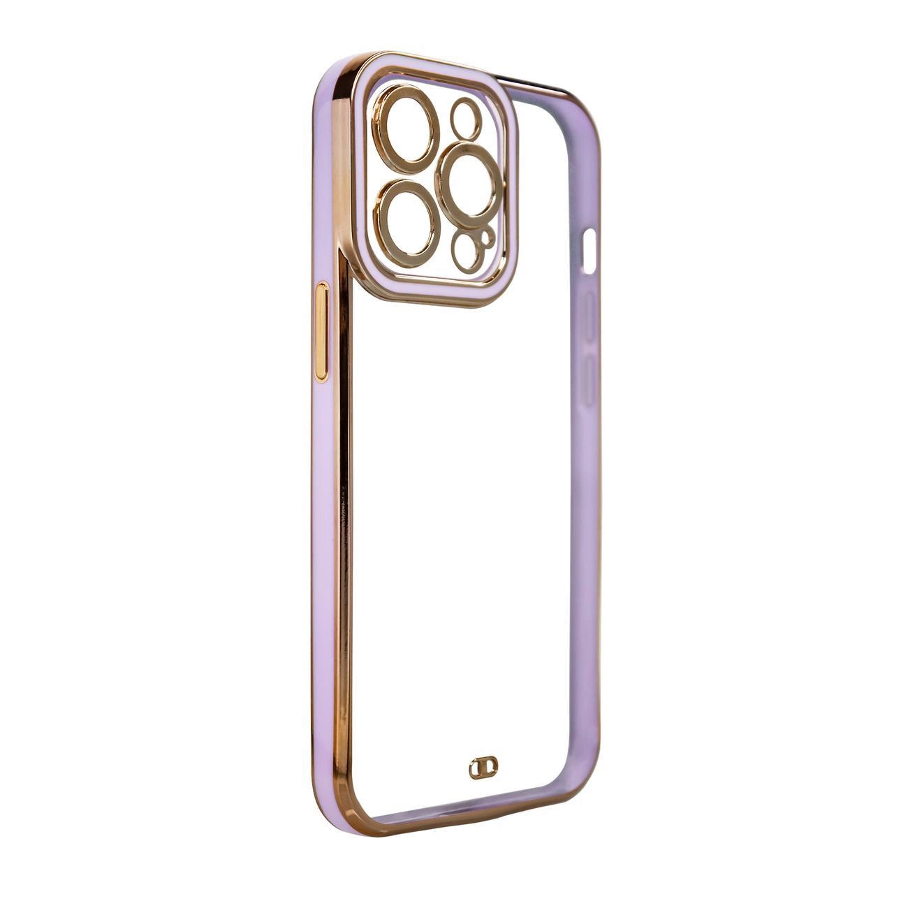 Hurtel Módní pouzdro pro iPhone 12 Pro Max gelové se zlatým rámečkem fialové