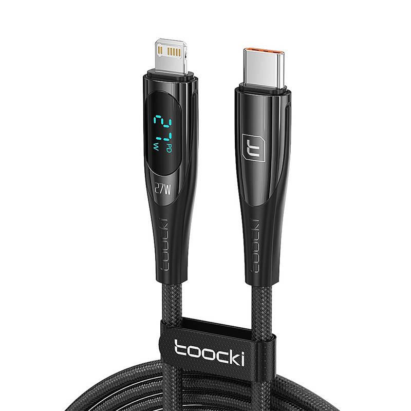 Toocki Kabel USB-C na Lightning, 1 m, PD 27W (černý)