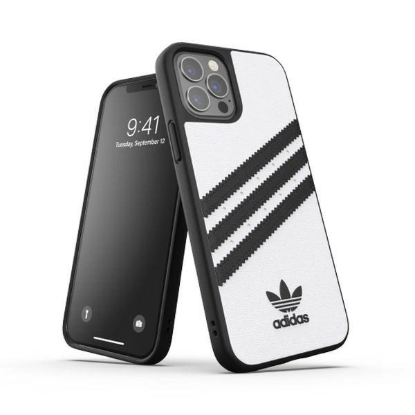Adidas OR Tvarované pouzdro PU pro iPhone 12 Pro - černobílé