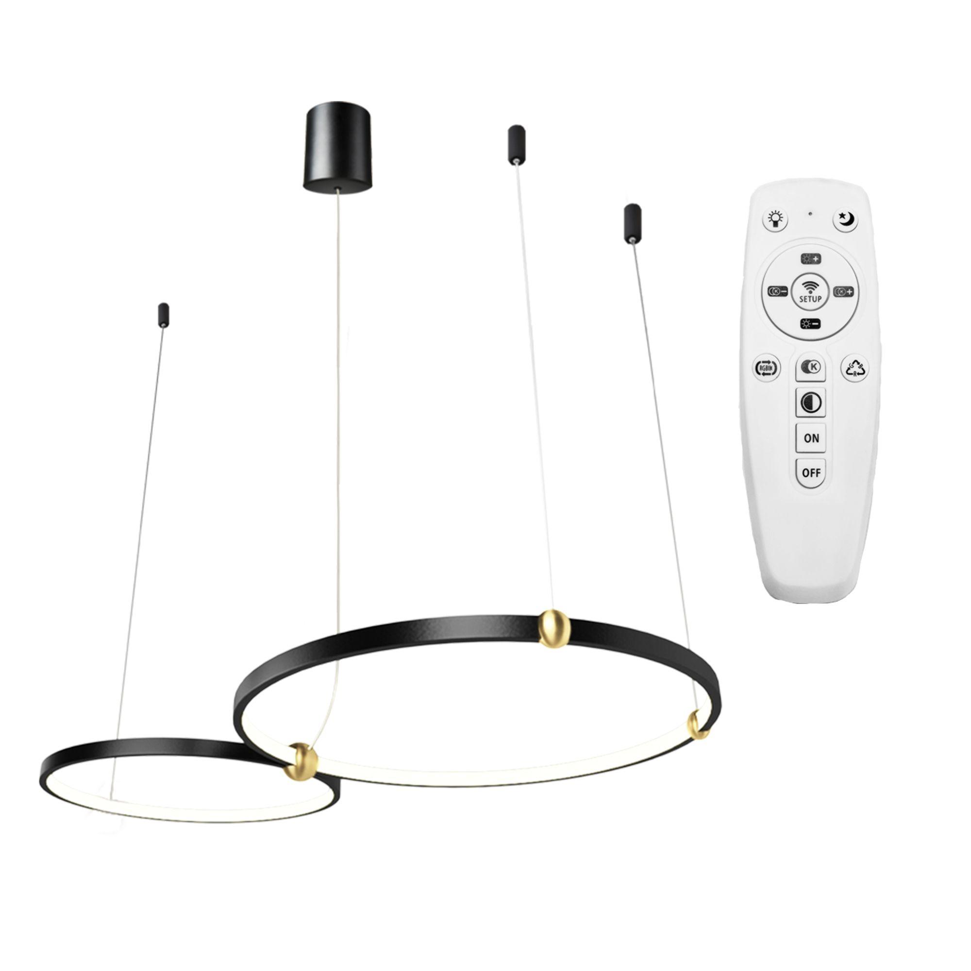 Rea Kruhová LED svítidlo + dálkové ovládání APP763-30-50 černá OSW-00786