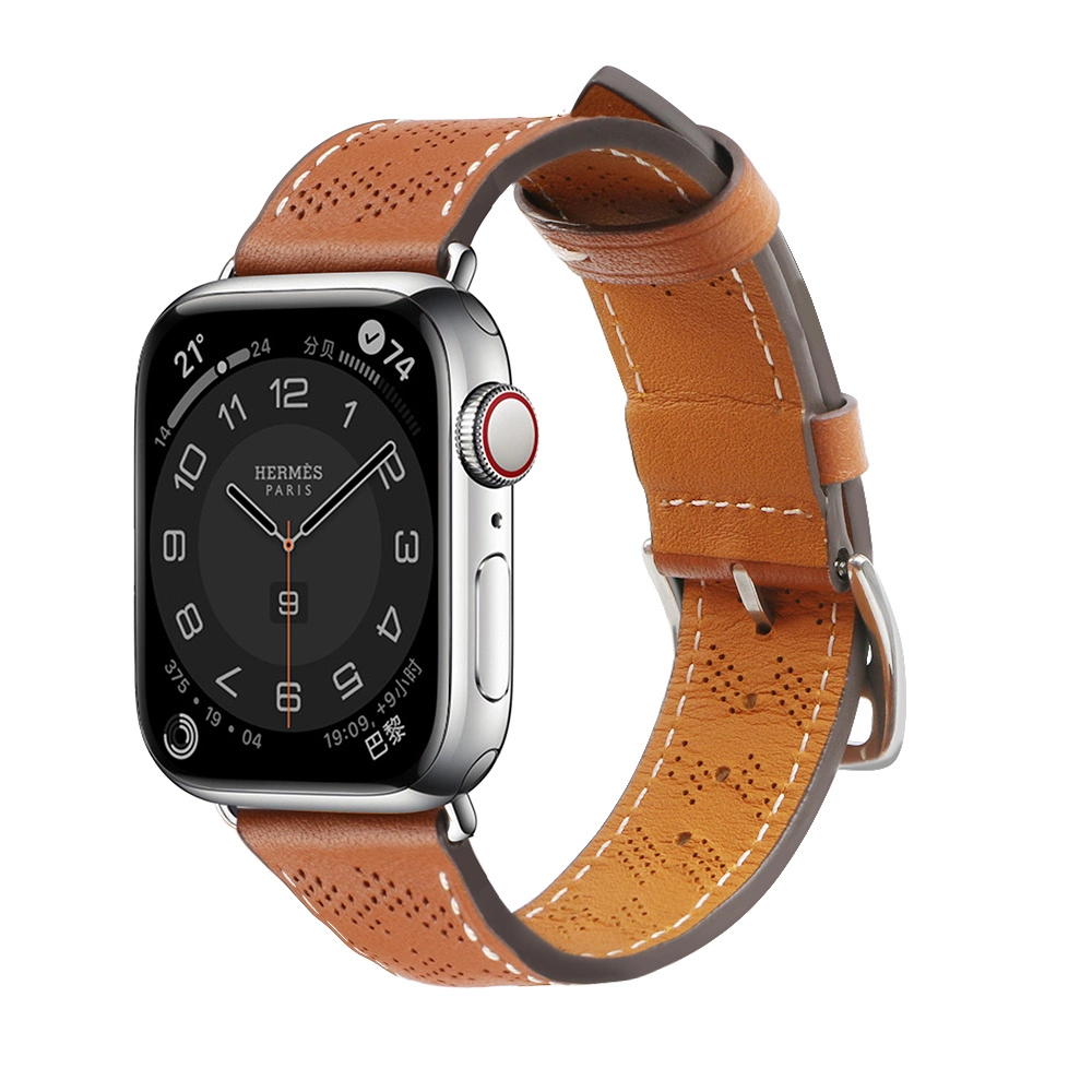 Hurtel Kožený řemínek Apple Watch SE, 9, 8, 7, 6, 5, 4, 3, 2, 1 (41, 40, 38 mm) náramek hnědý