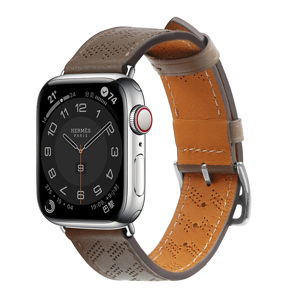 Hurtel Kožený řemínek Apple Watch SE, 9, 8, 7, 6, 5, 4, 3, 2, 1 (41, 40, 38 mm) náramek tmavě hnědý