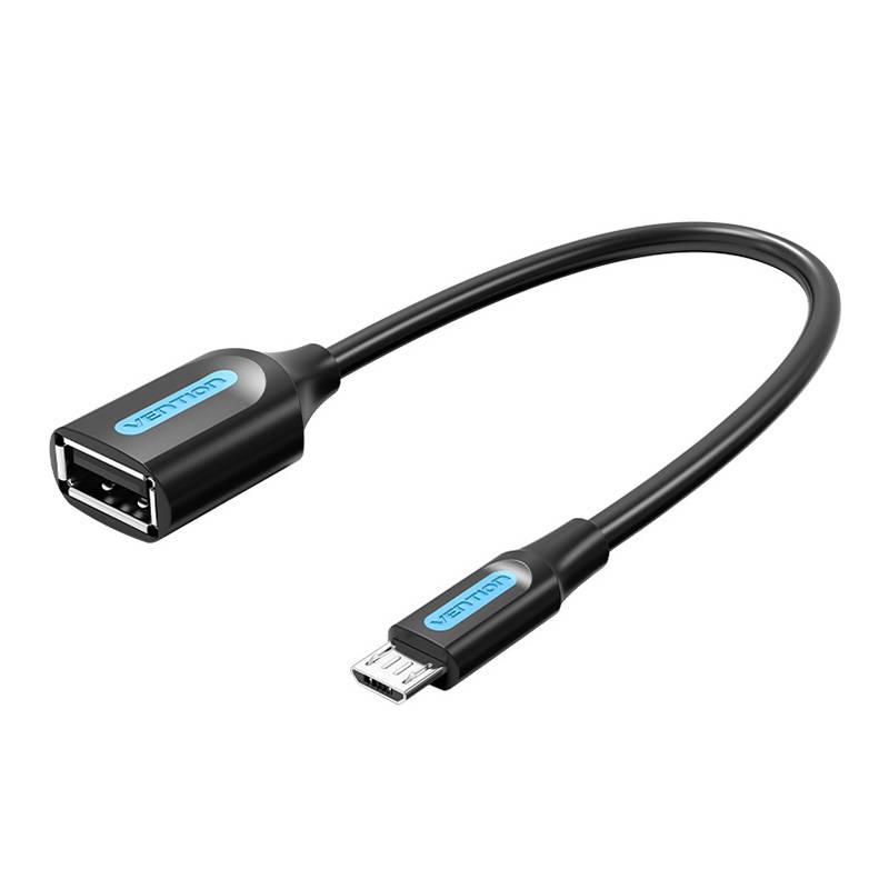 OTG Adaptér Micro-USB 2.0 samec na USB-A samice Vention CCUBB 0,15 m (černý)