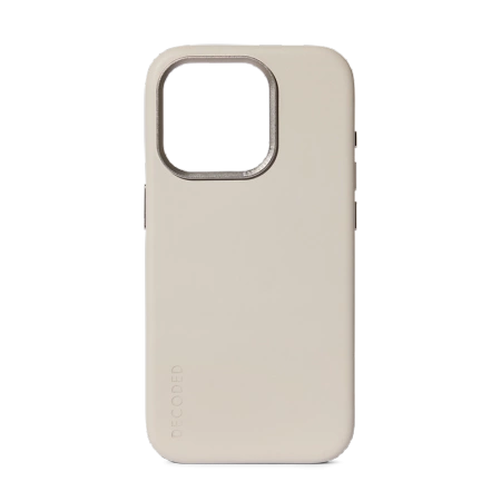 Kožené pouzdro Decoded s MagSafe pro iPhone 15 Pro - béžové