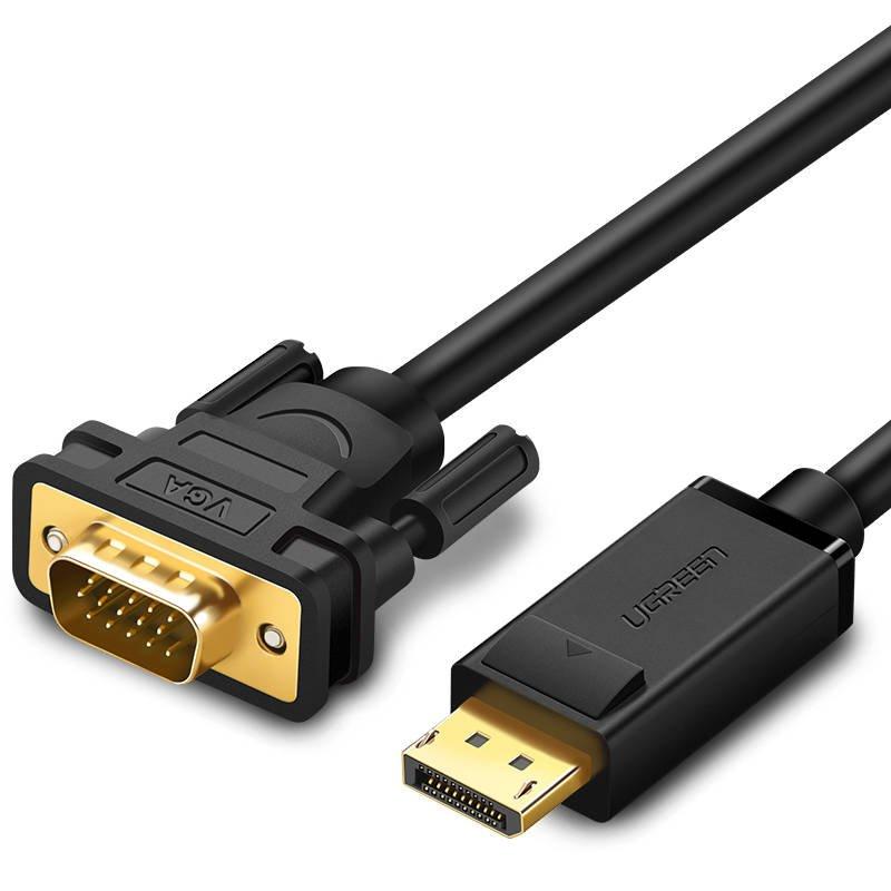 Kabel DisplayPort na VGA UGREEN DP105, FullHD, jednosměrný, 1,5 m (černý)