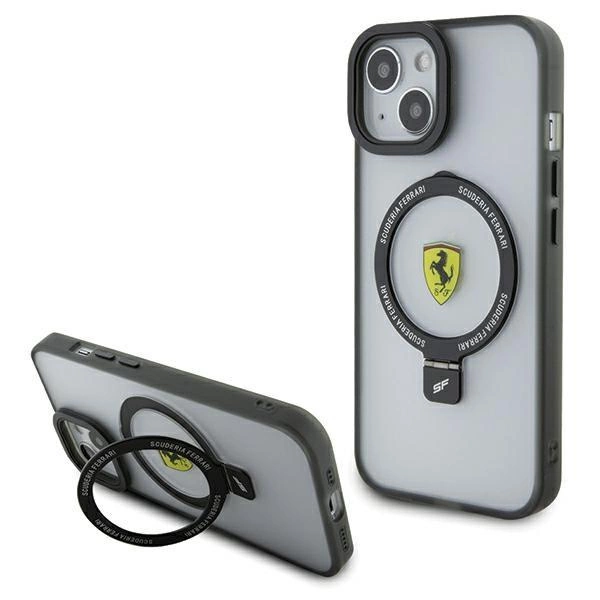 Ferrari Ring Stand 2023 Collection MagSafe pouzdro pro iPhone 15 Plus / 14 Plus - čiré