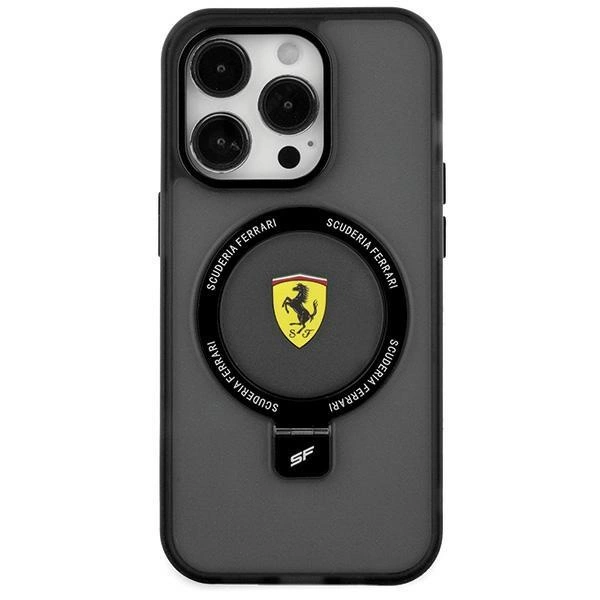 Ferrari Ring Stand 2023 Collection MagSafe pouzdro pro iPhone 15 Plus / 14 Plus - černé
