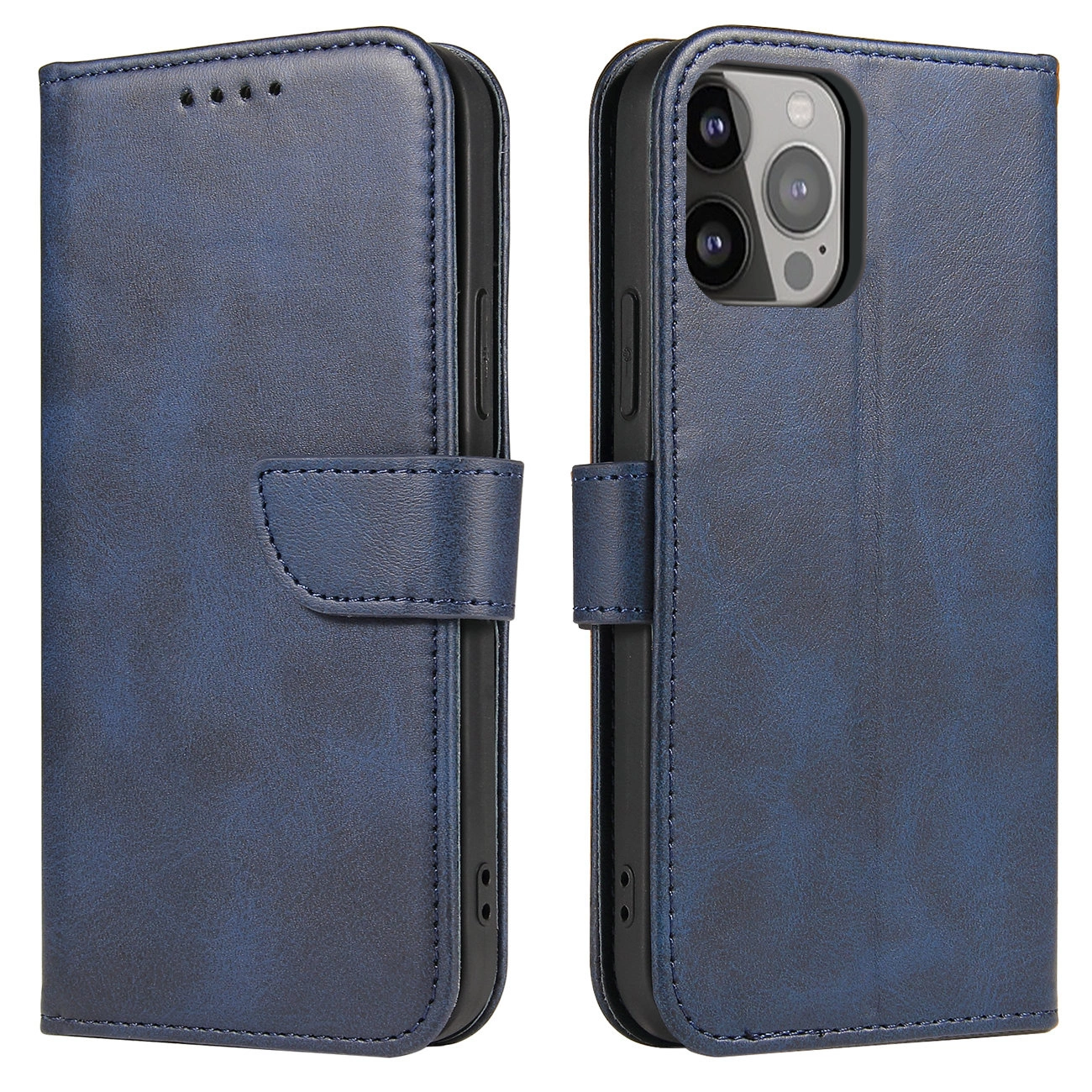 Hurtel Peněženkové pouzdro s flipovým stojánkem pro iPhone 15 Pro Magnet Case - modré