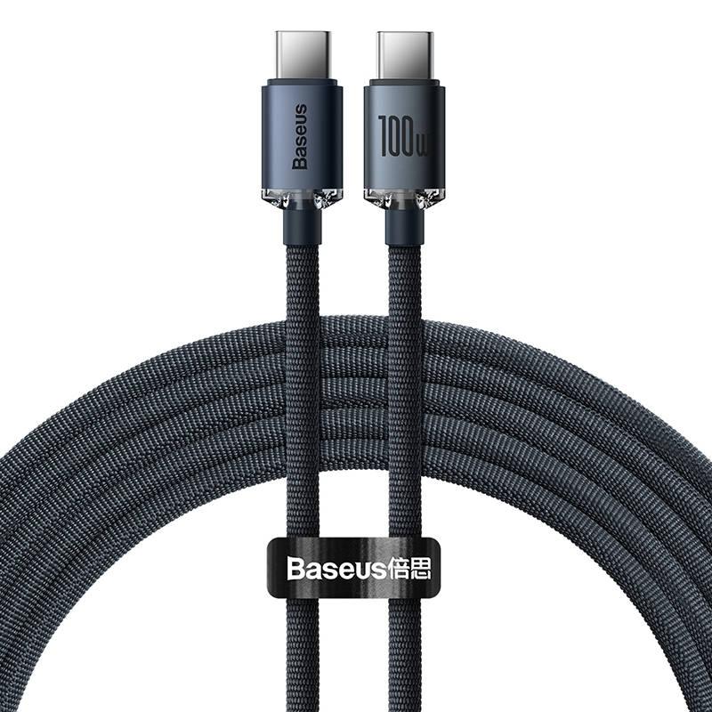 Kabel Baseus Crystal Shine z USB-C na USB-C, 100 W, 1,2 m (černý)