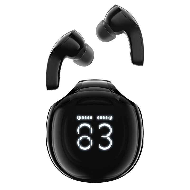 Bezdrátová sluchátka do uší Acefast T9 Bluetooth 5.3 s displejem - černá