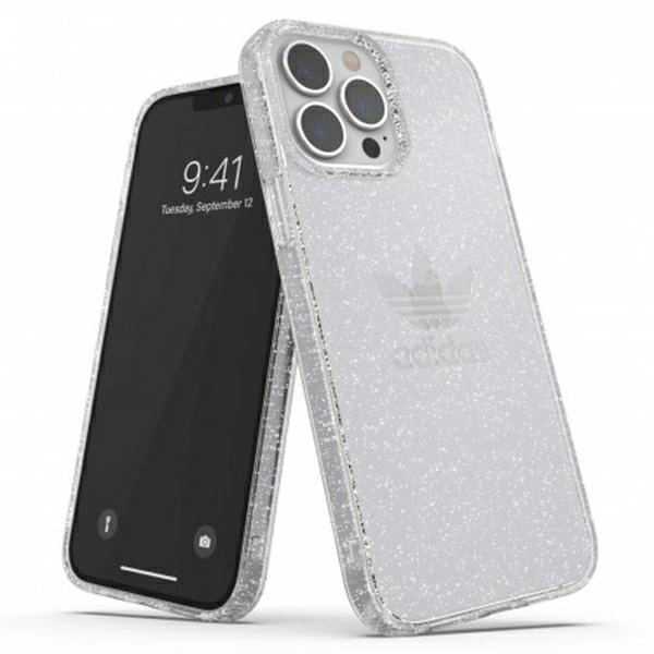Adidas OR Protective Clear Case Glitter pro iPhone 13 Pro Max - Transparent Silver