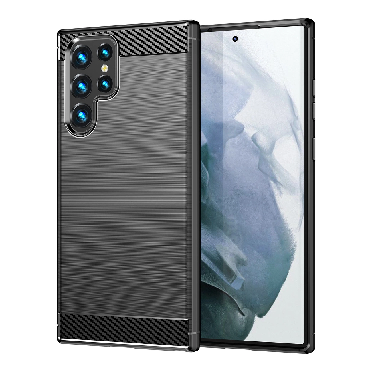 Hurtel Ohebné pouzdro Carbon Case Samsung Galaxy S22 Ultra černé