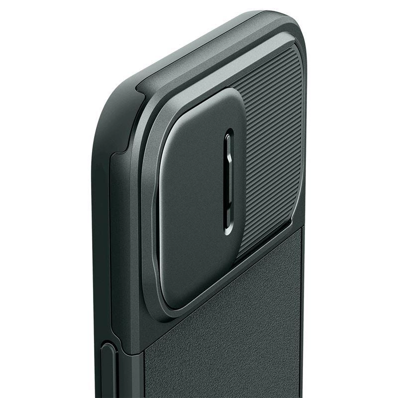 Spigen Optik Armor Mag pouzdro s MagSafe pro iPhone 15 Pro - tmavě zelené