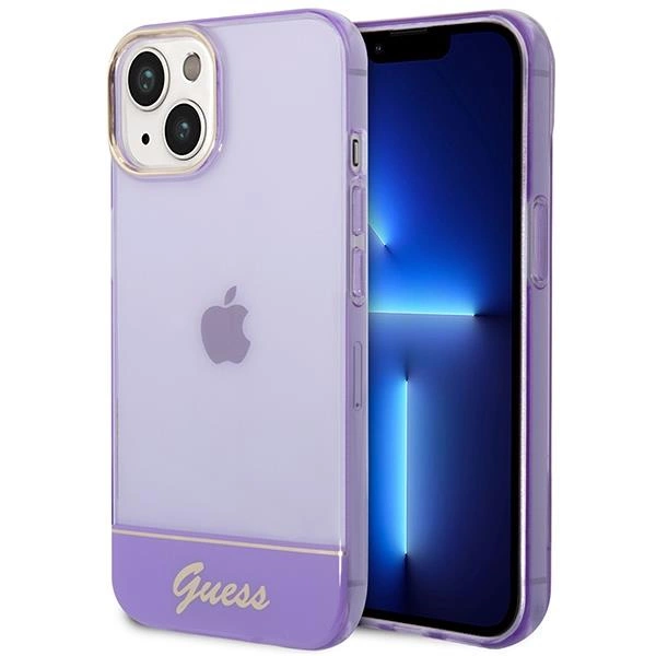 Průsvitné pouzdro Guess pro iPhone 14 Plus - fialové