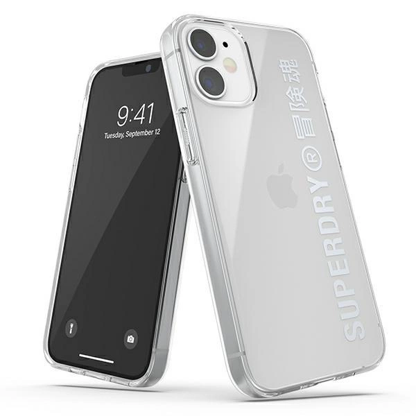 Pouzdro SuperDry Snap pro iPhone 12 mini - stříbrné