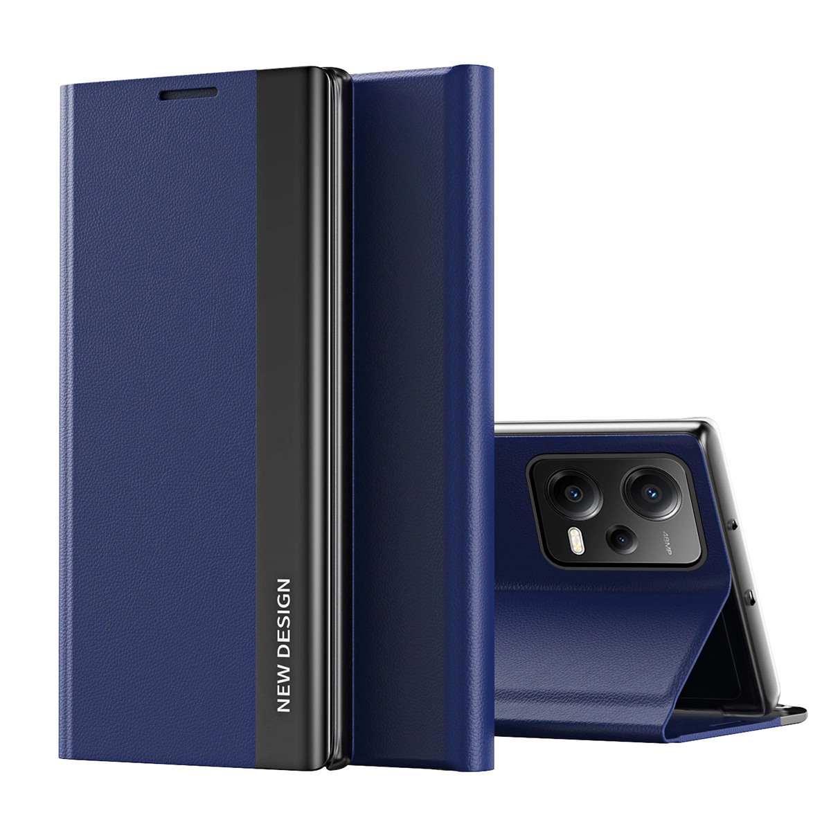 Hurtel Pouzdro Sleep Case Pro pro Xiaomi Redmi Note 12 5G / Poco X5 5G s flipovým krytem a stojánkem modré barvy