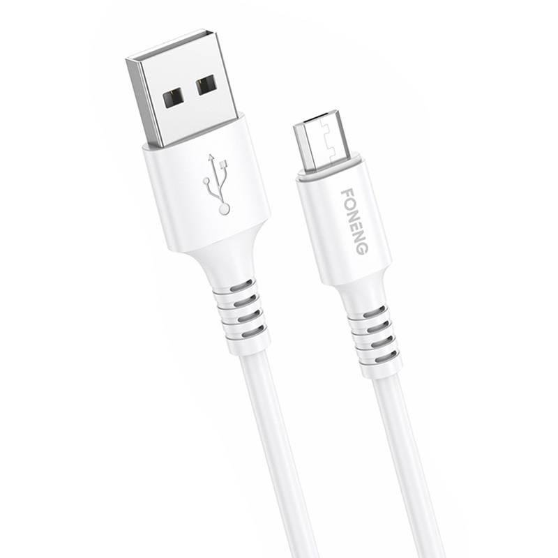 Kabel USB-Micro USB Foneng X85 3A Quick Charge, 1 m (bílý)