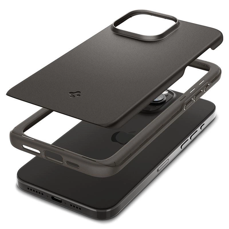 Pouzdro Spigen Thin Fit pro iPhone 15 Pro - šedé