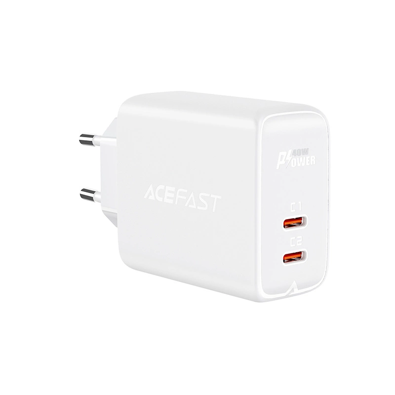 Síťová nabíječka Acefast 2x USB typu C 40W, PPS, PD, QC 3.0, AFC, FCP bílá (A9 bílá)