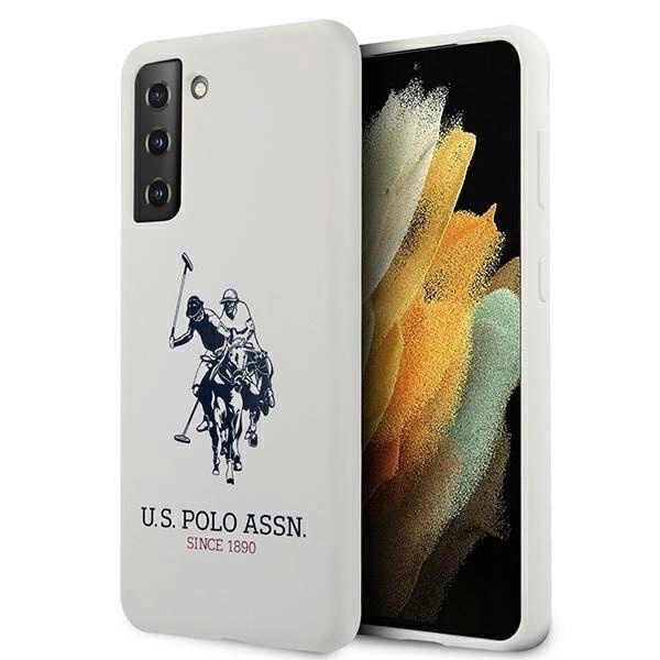 Silikonové pouzdro s logem U.S. Polo Assn. pro Samsung Galaxy S21+ - bílé
