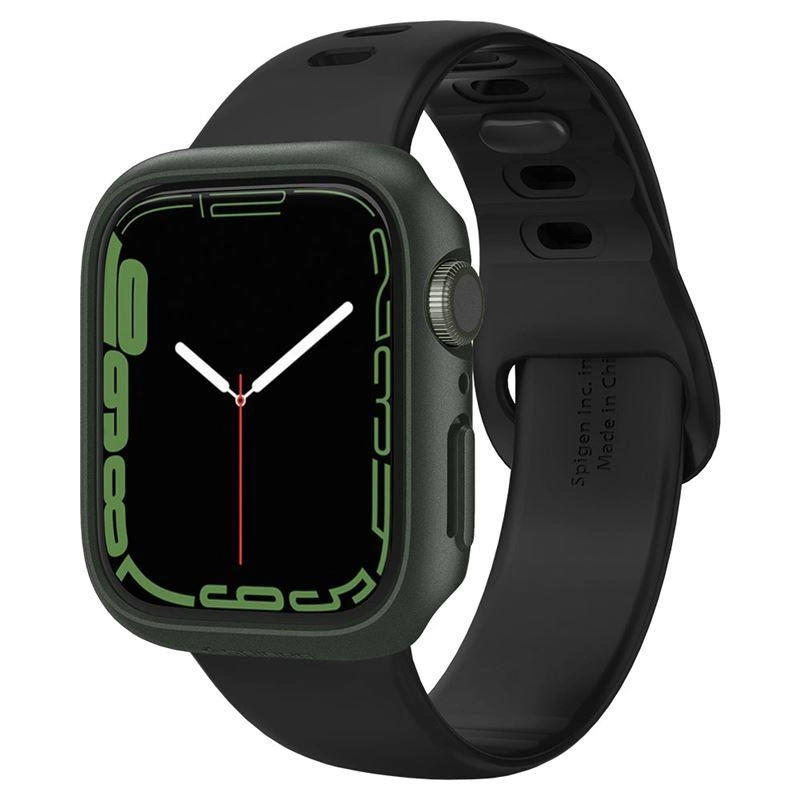 Pouzdro Spigen Thin Fit pro Apple Watch 7/8 (45 mm) - tmavě zelené