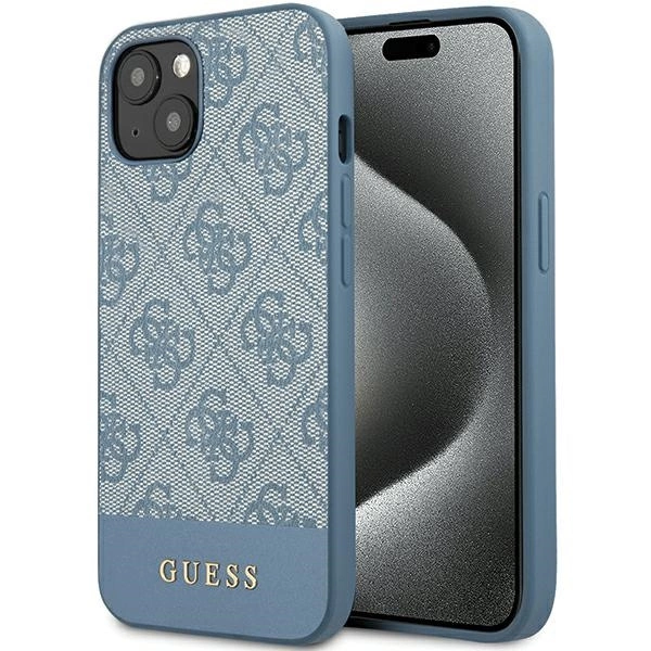 Pouzdro Guess 4G Stripe Collection pro iPhone 15 / 14 / 13 - modré