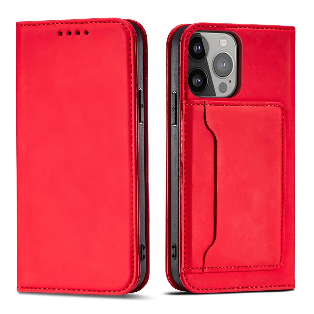 Hurtel Magnetové pouzdro na karty Samsung Galaxy A23 5G flip cover wallet stand red