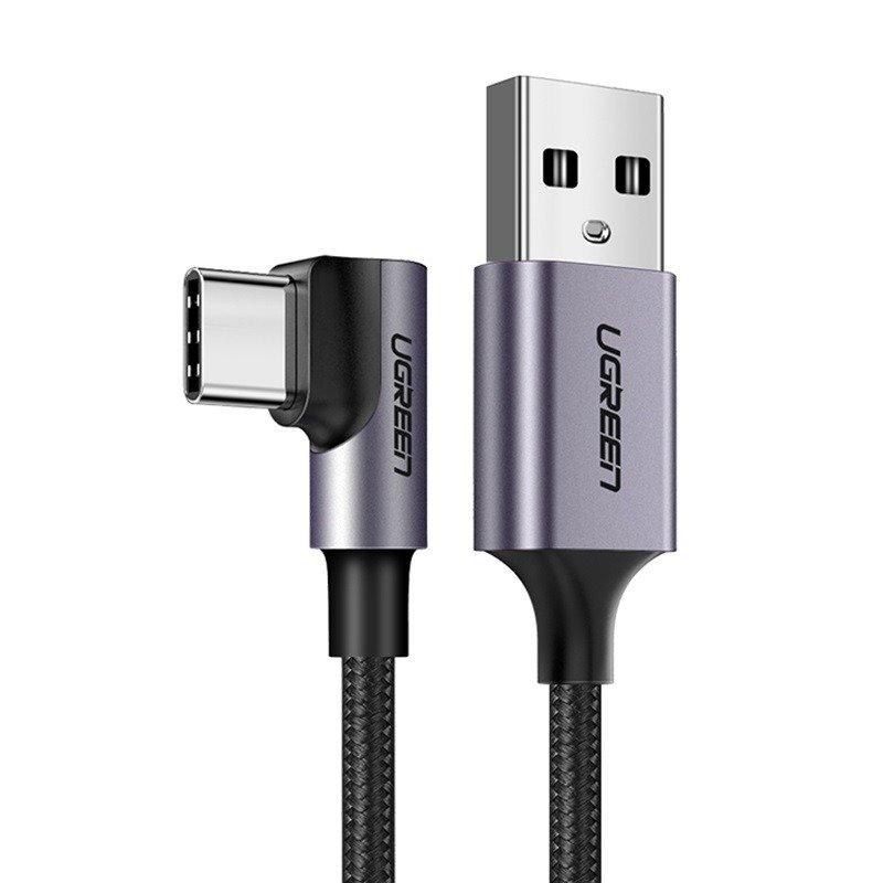 Úhlový kabel USB na USB-C UGREEN US284, 3A , 2 m (černý)