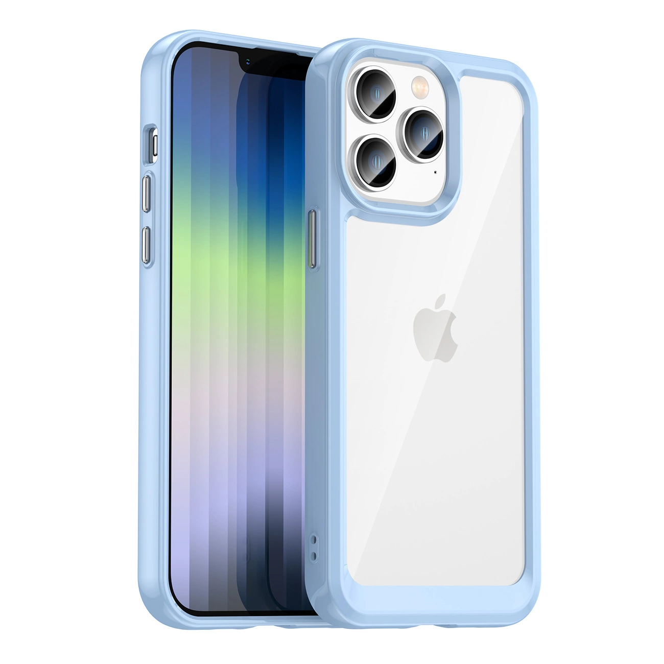 Hurtel Pouzdro Outer Space iPhone 14 Pro Max pevné pouzdro s gelovým rámečkem modré