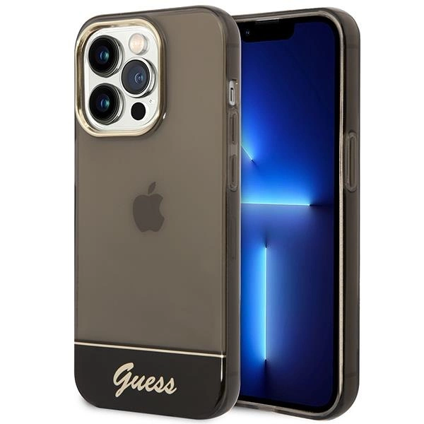 Průsvitné pouzdro Guess pro iPhone 14 Pro Max - černé