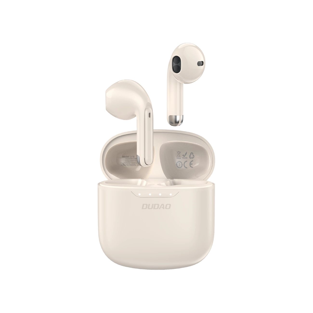 Bezdrátová sluchátka TWS Dudao U18 Bluetooth 5.1 - béžová